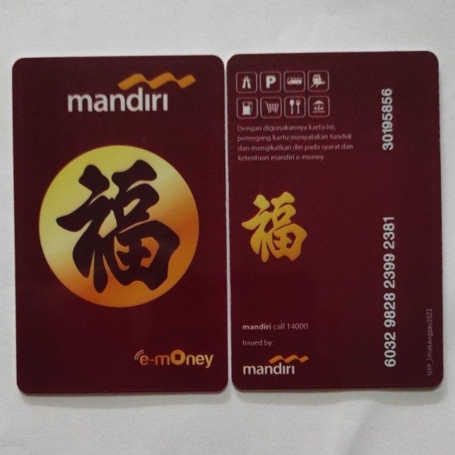 eMoney Mandiri edisi Imlek/ Chinese New Year Edition - Symbol Kemakmuran ORI /Like eTOLL Tapcash Flazz or Brizzi