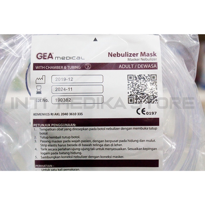 Gea - Nebulizer Mask Dewasa / Masker Nebulizer / Nebulizer Mask Adult #98