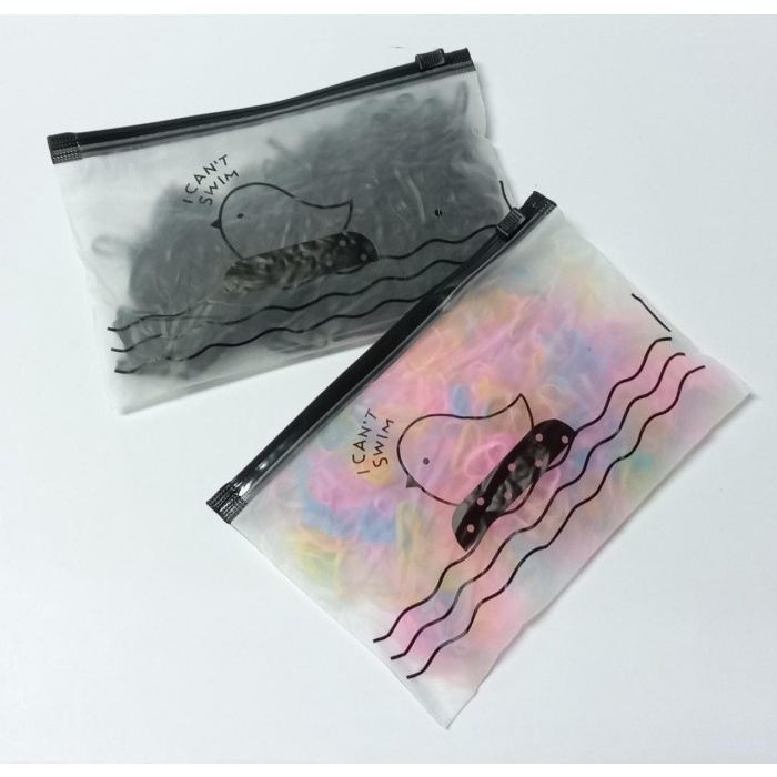 (VCM) Karet Jepang FREE POUCH Ikat Rambut Karet Kuat Tidak Mudah Putus