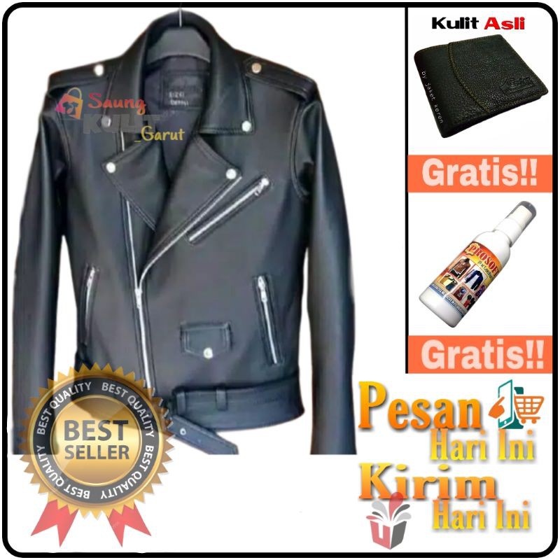 JAKET KULIT DOMBA ASLI/JAKET RAMONES/JAKET PRIA/JAKET KULIT ASLI/JAKET KEREN/JAKET MODEL TERBARU