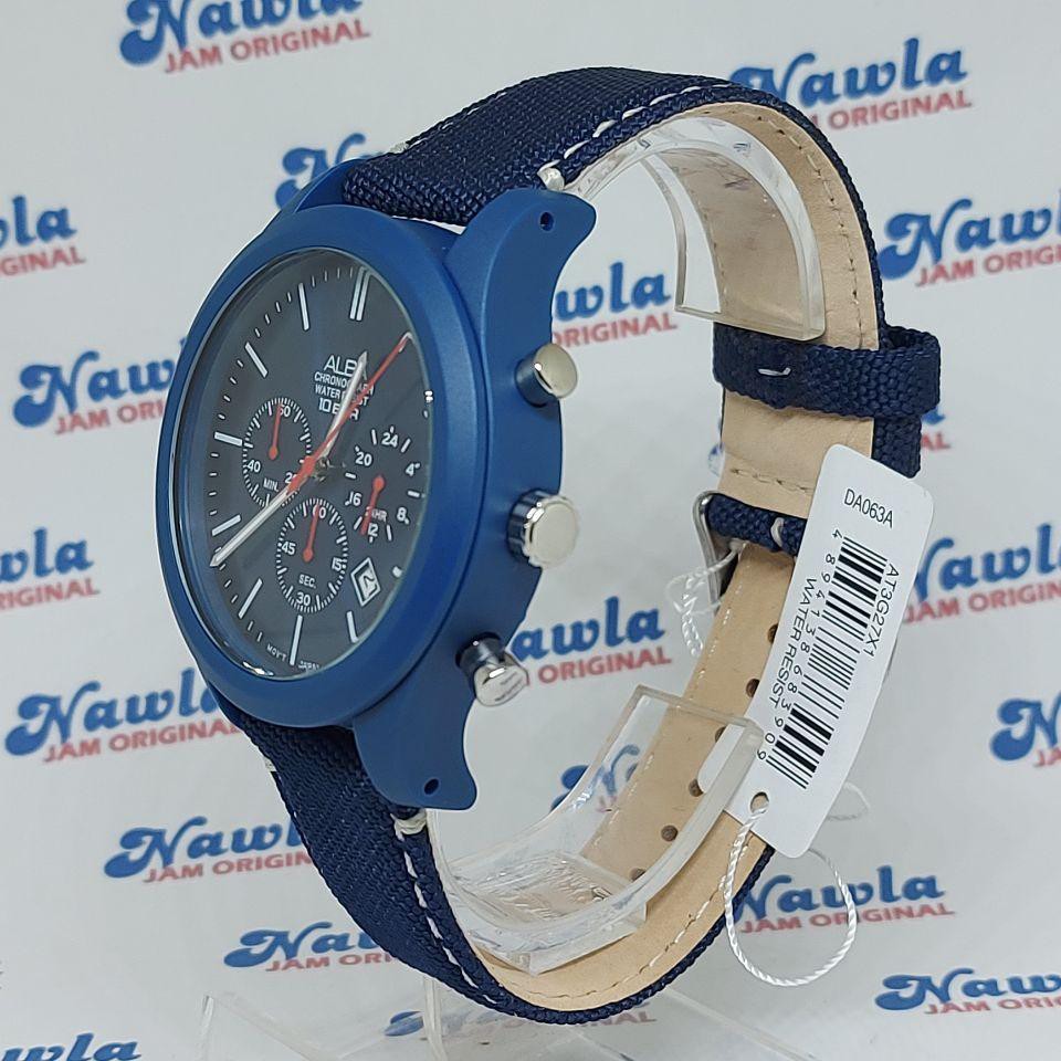 Alba Quartz AT3G27X1 Chronograph Blue Dial Nylon - Jam Tangan Pria AT3G27