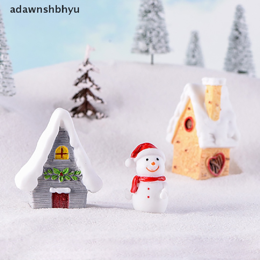 Miniatur Rumah Salju Natal Bahan Resin Untuk Taman