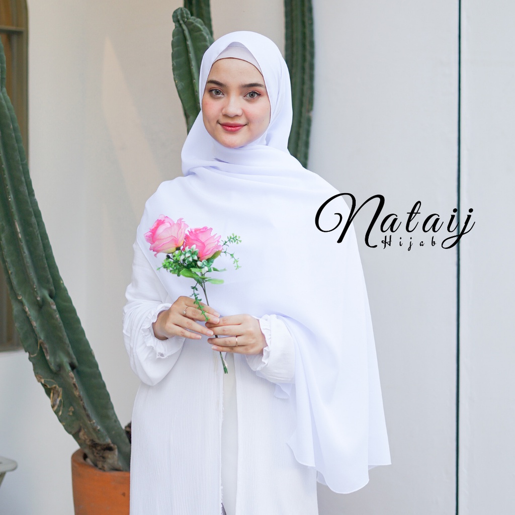 Pashmina Diamond 180x75 / Hijab Pashmina / Pasmina / Hijab / Jilbab / Kerudung / Pashmina Sabyan-PUTIH