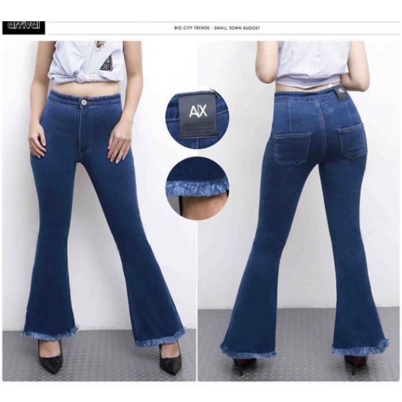 Higwaist Cutbray Jeans Wanita/Rumbai SoftJeans 27-34 Jumbo