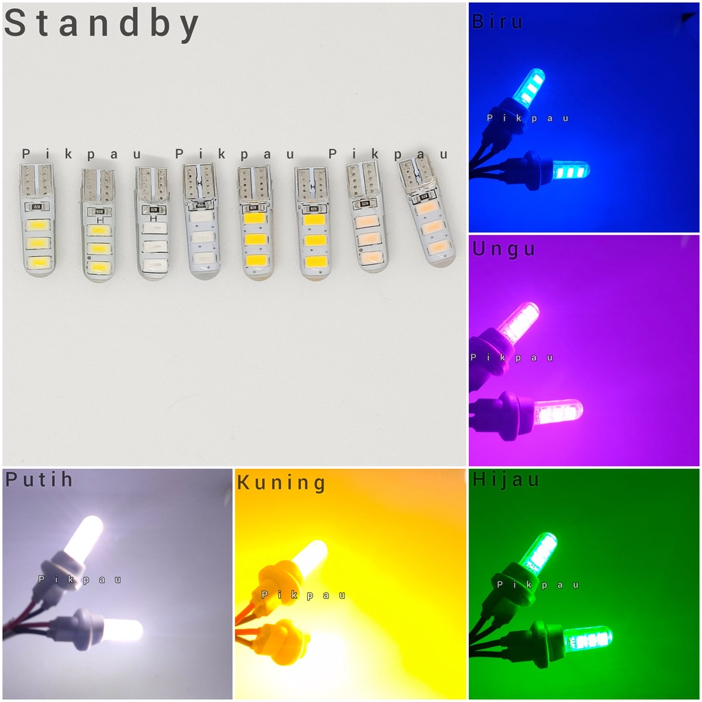 Sepasang Lampu LED Senja Sein T10 Jelly sen mode Standby Diam