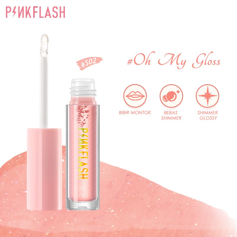 PINKFLASH OhMyGloss High Plumpmax Moisturising Shimmer Lip Gloss S02 1Piece