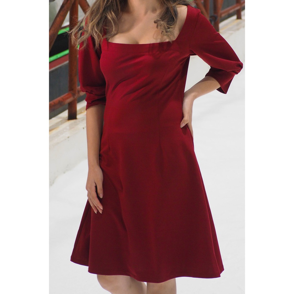 Rectangle Neckline Dress