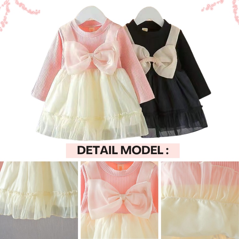 Rose Dress Korea 1-4 TAHUN - Fashion Baby Korean Dres Bayi Style Kualitas Import premium Overall Dress Anak Perempuan