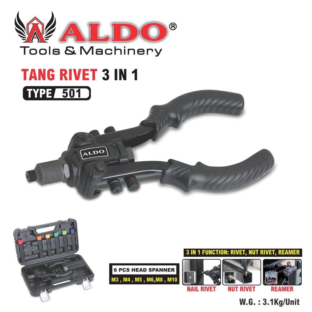 Tang Rivet 3 in 1 Type 501 Merk Aldo