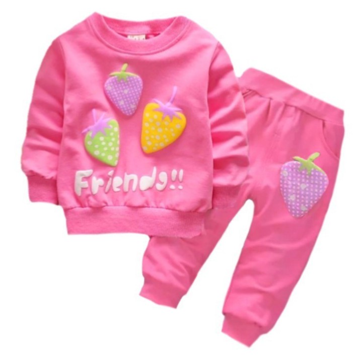 SETELAN ANAK PEREMPUAN STRAWBERRY 0-TAHUN-PINK STRAWBERRY