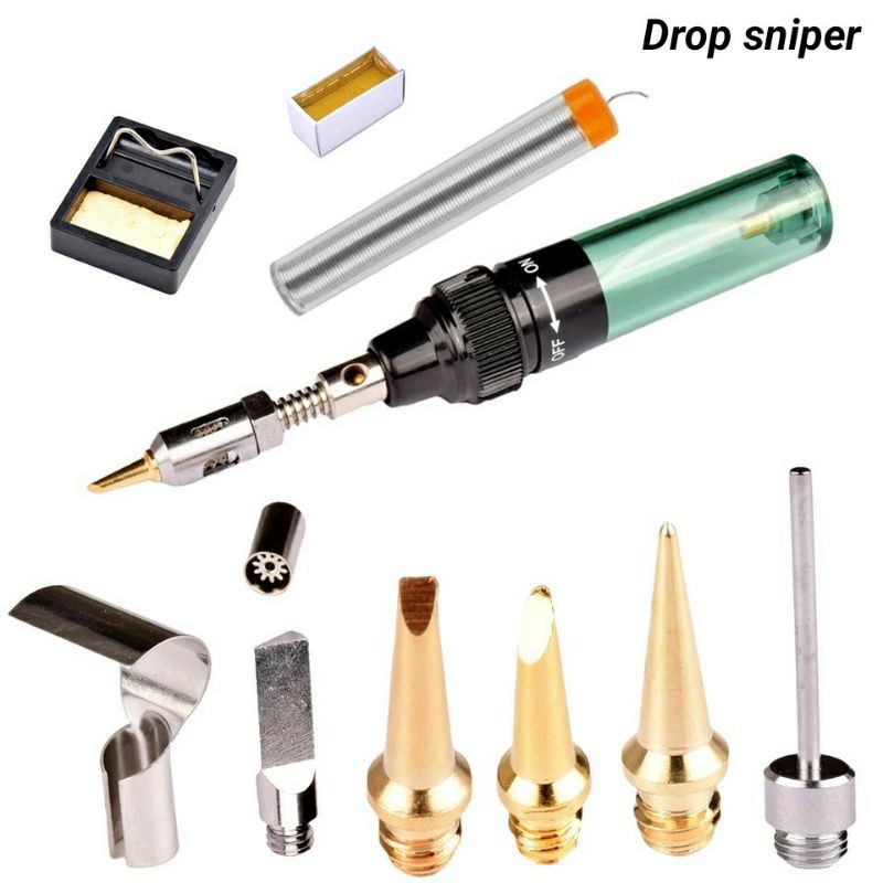 Set Solder Las Patri Portable Iron Pen Gas Butane Torch 1300C