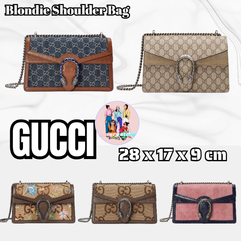 GUCCI Bacchus kecil/tas rantai/tas bahu/tas selempang/gaya populer klasik