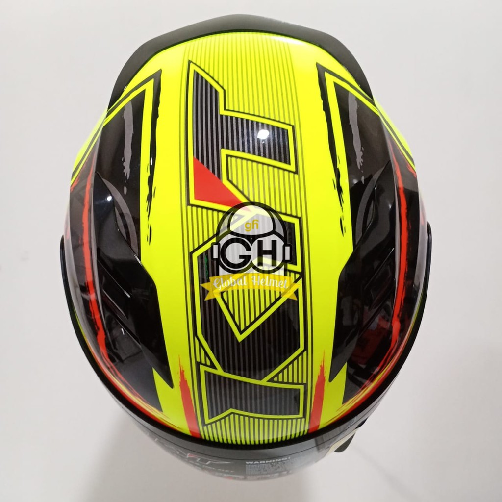 HELM KYT R10 #2 YELLOW BLACK RED FLUO R-10 #2 KYT R-10 SMOKE VISOR