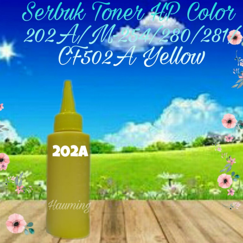 Serbuk Toner HP 202A M254 M254dw M280 M280nw M281 M281dw M281fdw M281cdw CF502A Yellow 1x Isi