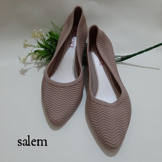  Sepatu  Wanita Motif Salur Jelly  Shoes Wedges Tinggi 4cm 