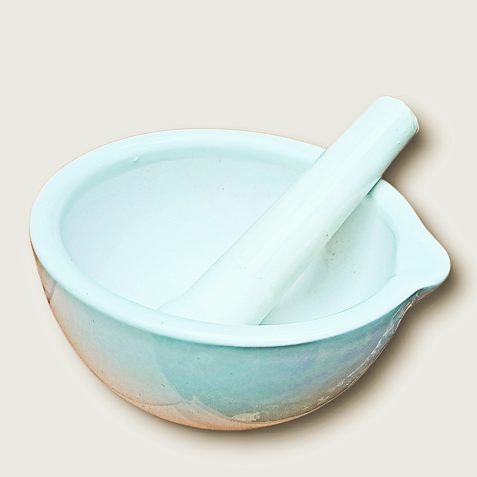 Mortar Mortir Lumpang Pastle Alu Stamper 13 cm | Penumbuk Penggerus Ulekan Obat Puyer Kimia Laborato