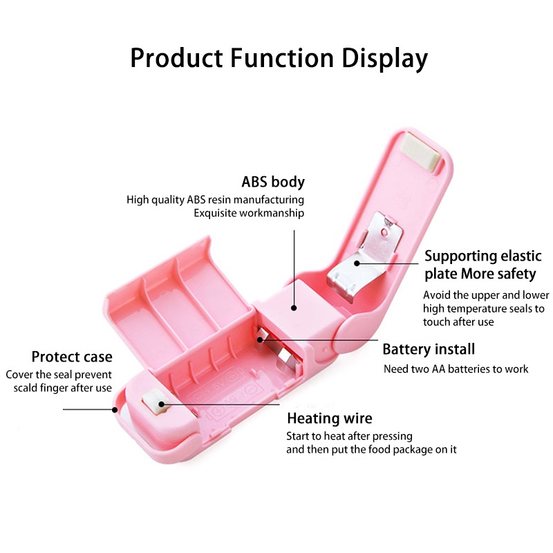 1pcs Portable Heat Seal Machine Food Vacuum Plastic Package Storage Bag Sealer Heat Sealer Capper food Saver Mini Seal Tool