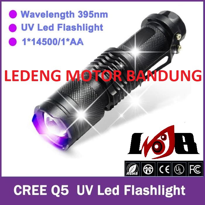 Senter Q5 Led UV UltraViolet Money Detector Deteksi Uang Palsu