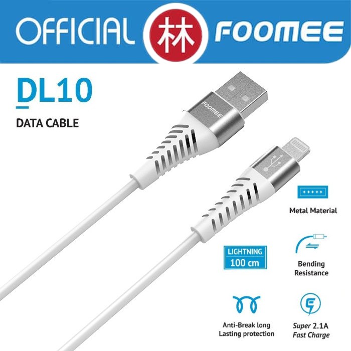 Foomee DL10 Data Cable Lightning Fast Charging 2.1A