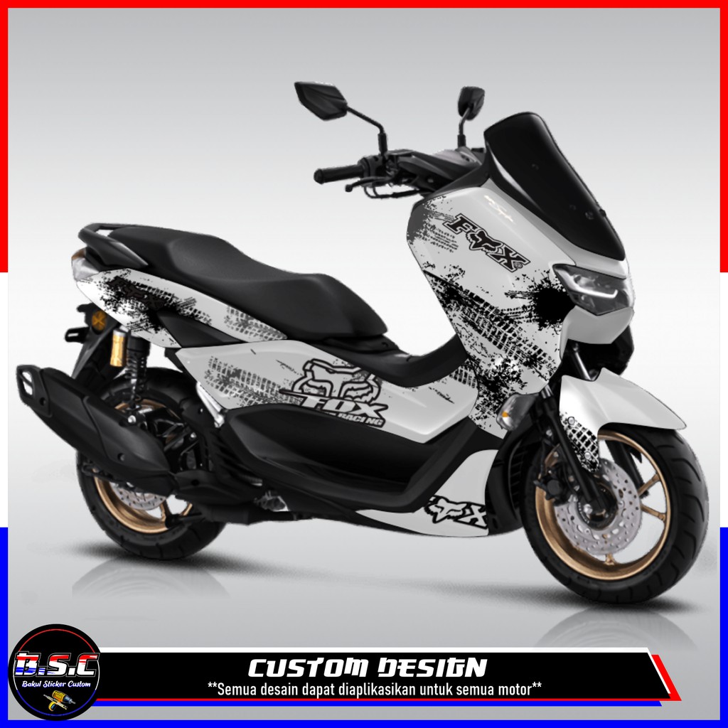 Sticker Decal FULL BODY New NMAX 2020 Motif Fox Grunge (WHITE)