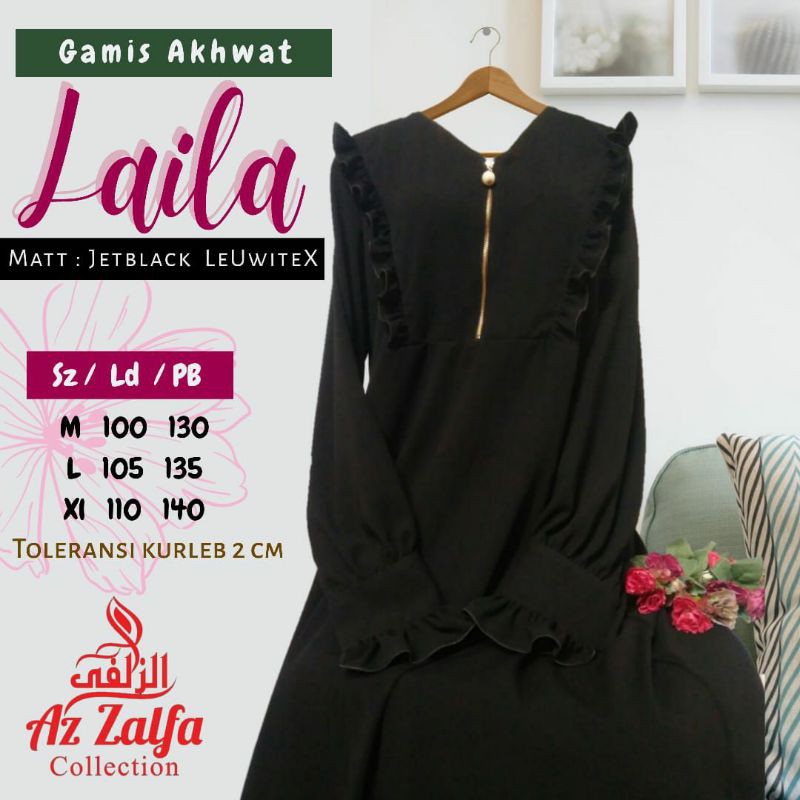 Gamis Akhwat Laila | Matt : Jetblack Leuwitex