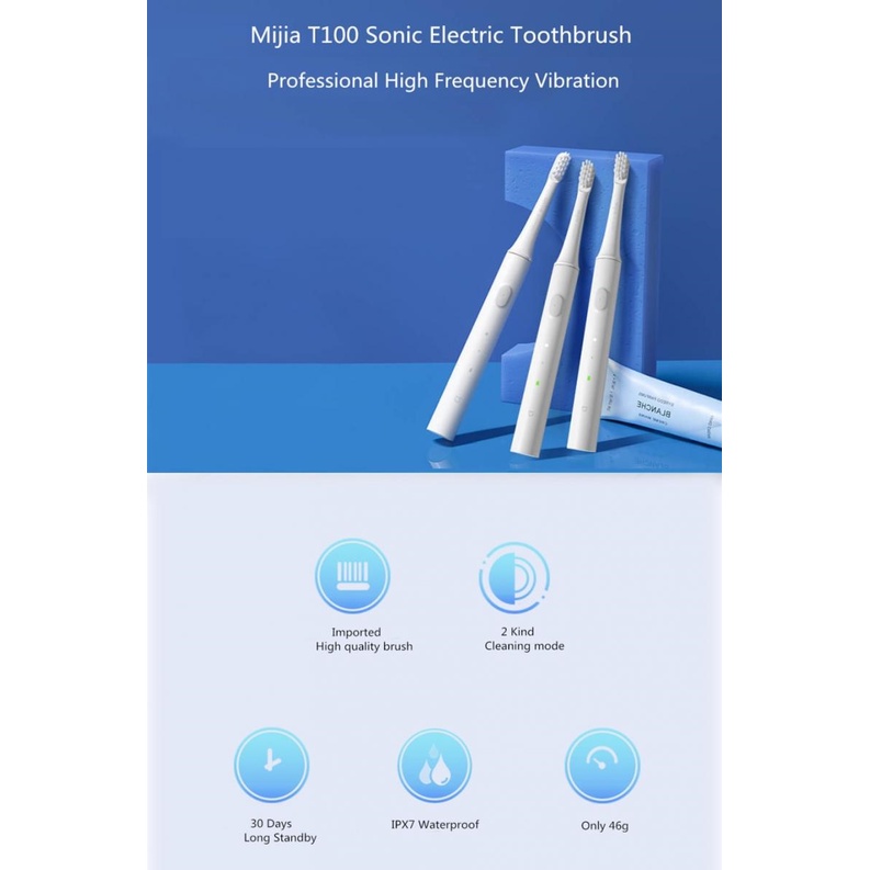 Mijia T100 Sonic Sikat Gigi Elektrik 1PCS - MES603 - White