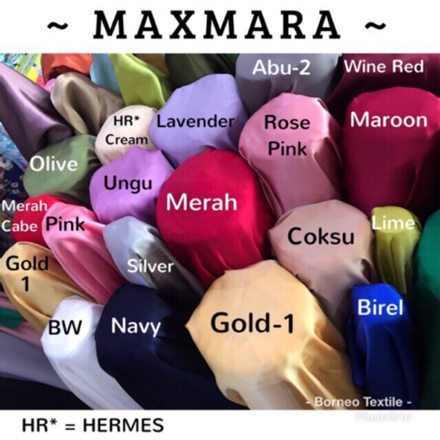 Kain bahan maxmara silk / bahan satin maxmara silek.