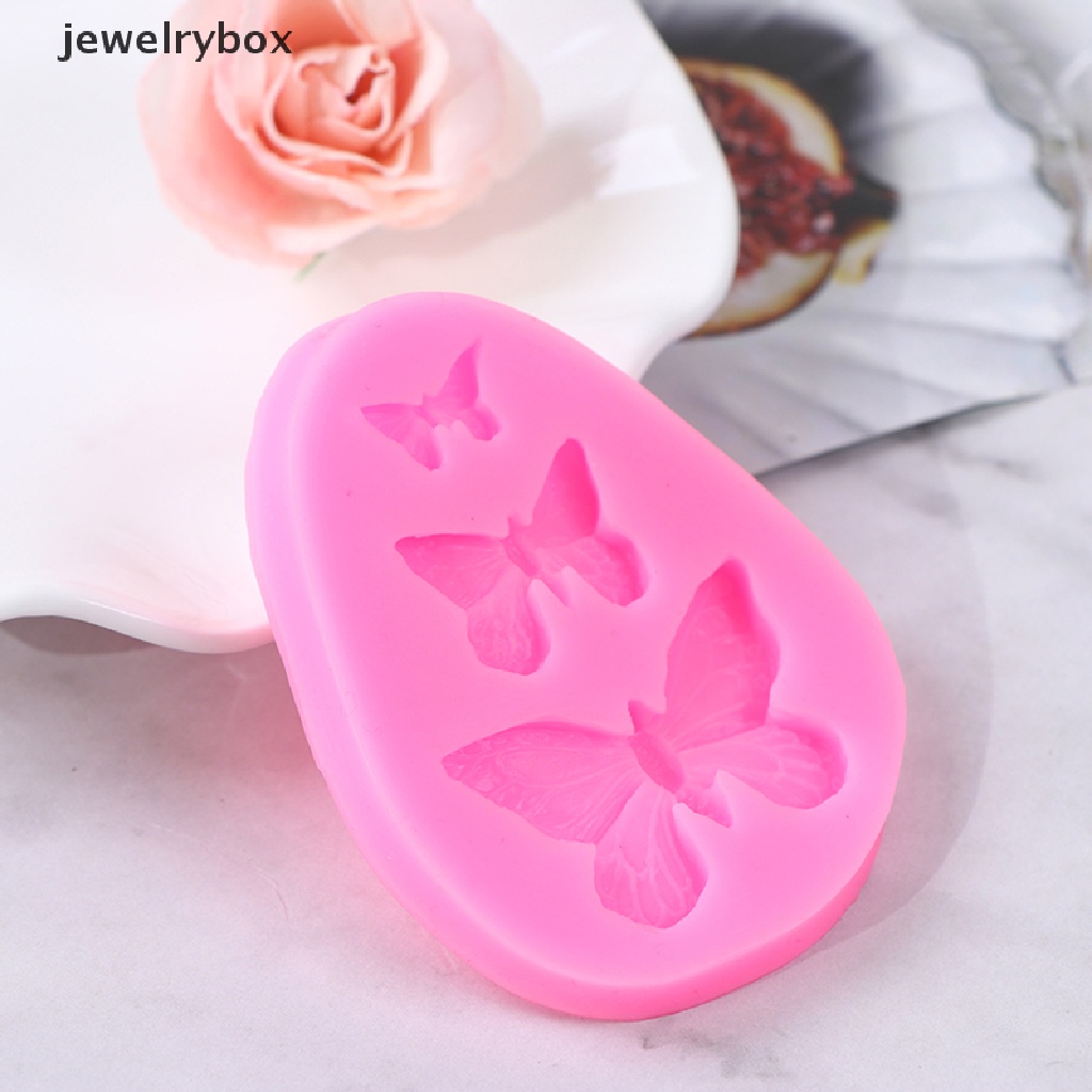 Cetakan Kue Bentuk Kupu-Kupu 3D Bahan Silikon Untuk Dekorasi