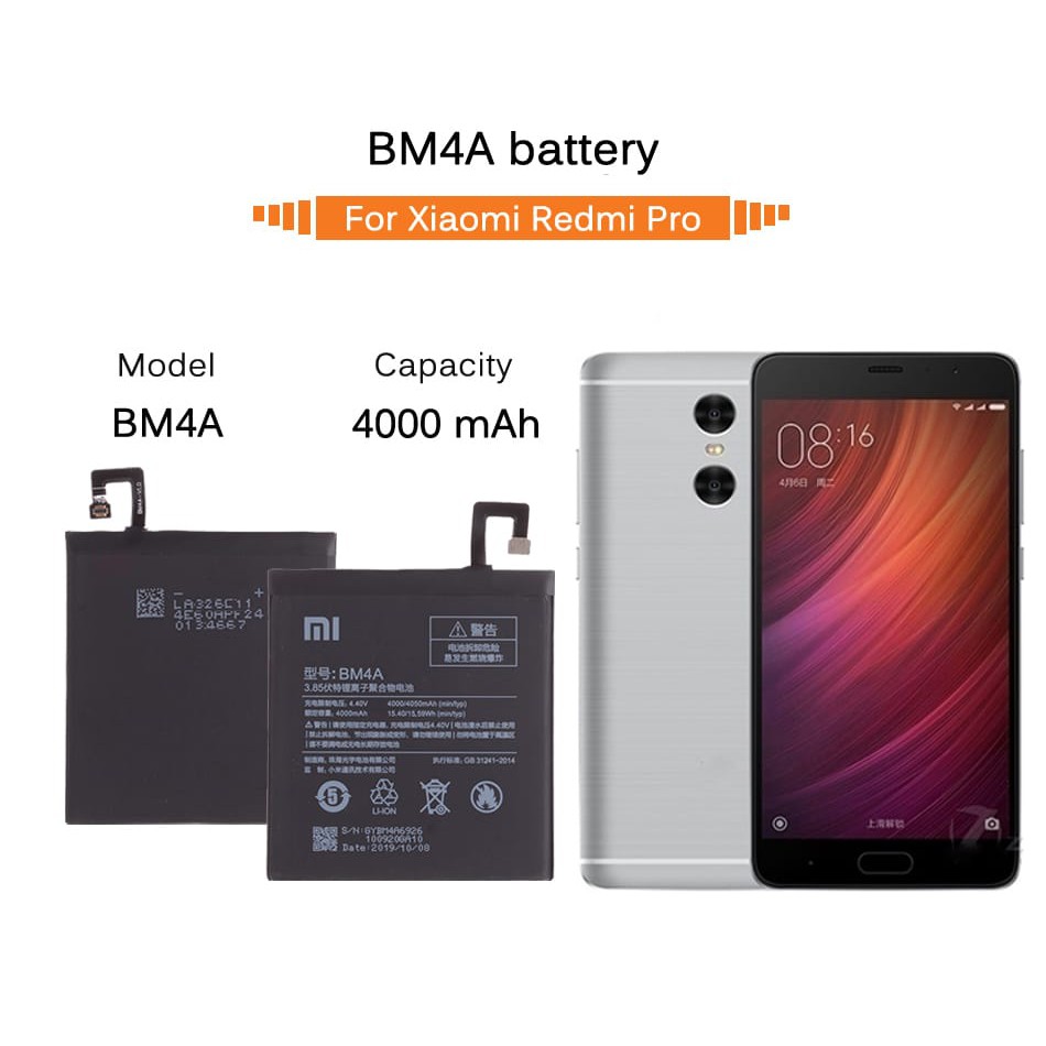 Xiaomi Baterai Handphone for Redmi PRO, Xiaomi BM4A, Xiaomi BM-4A, Redmi Pro Dual Camera Original