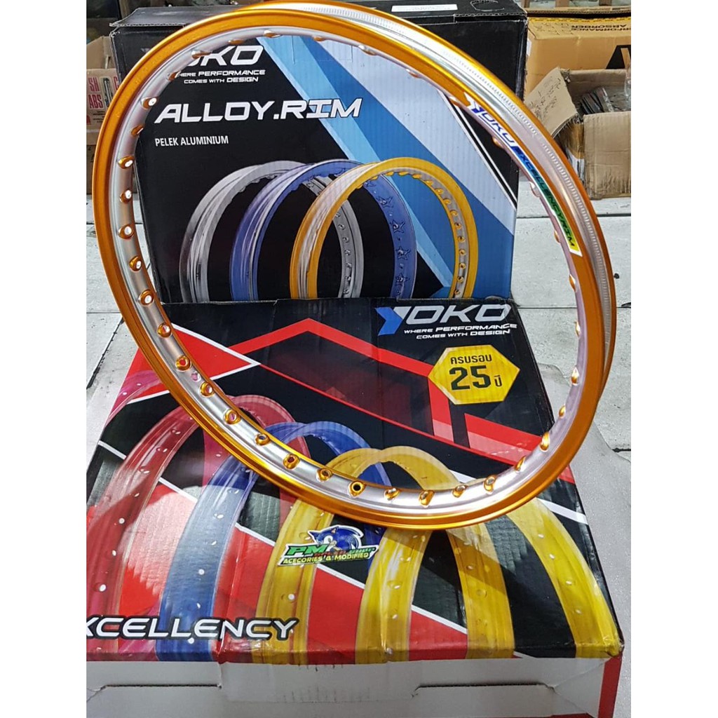 VELG YOKO TWO TONE SILVER/GOLD RING 140x17 1PCS