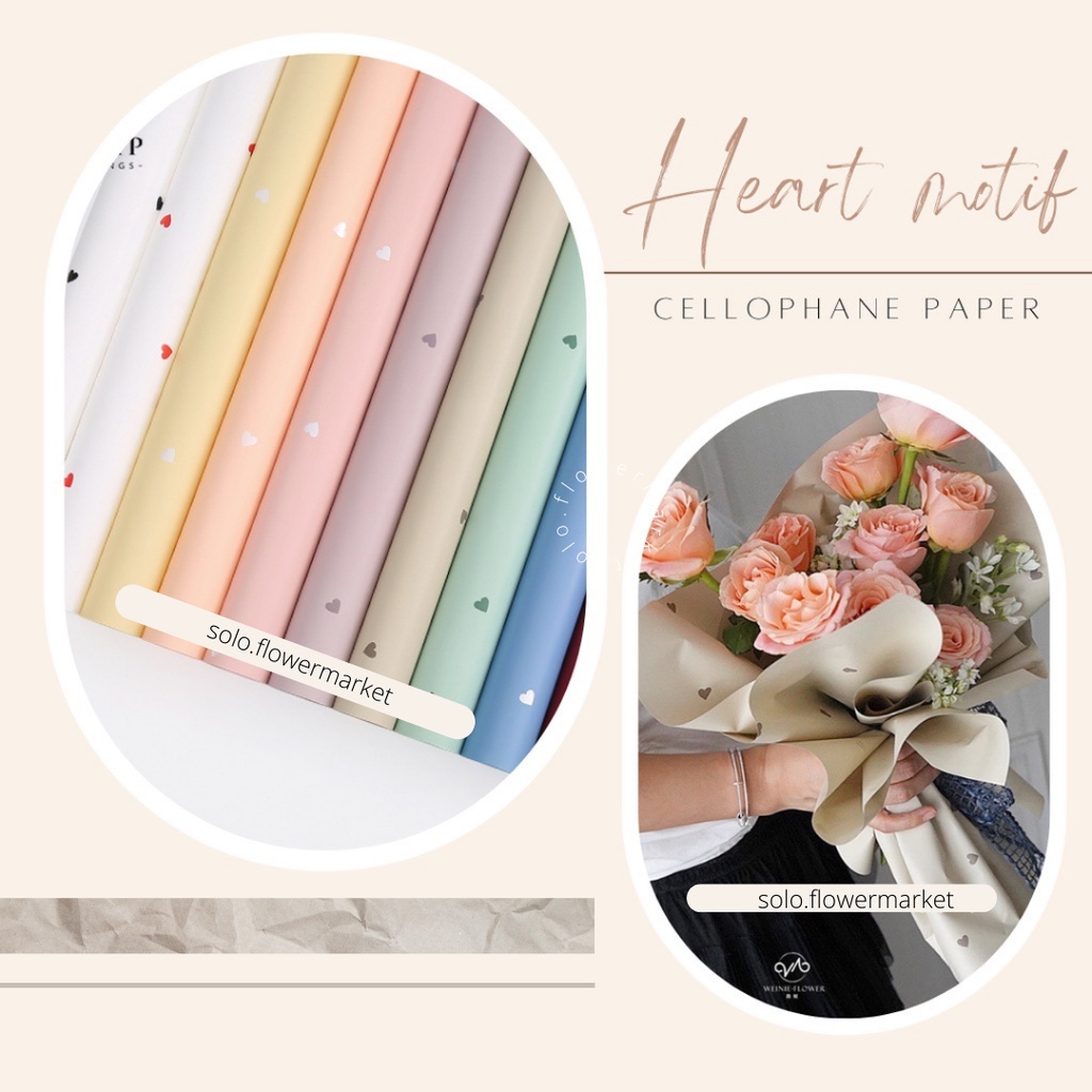 

ECER HEART MOTIF FLOWER WRAPPING CELLOPHANE KERTAS BUKET PEMBUNGKUS BUNGA WRAPPING PAPER CRAFT RUSTIC FLORIST HANDBOUQUET NON WOVEN PAPER WATERPROOF PAPER FLORALWRAP FLOWERWRAPPING KERTAS BUNGA KERTAS BUKET DIY TERMURAH