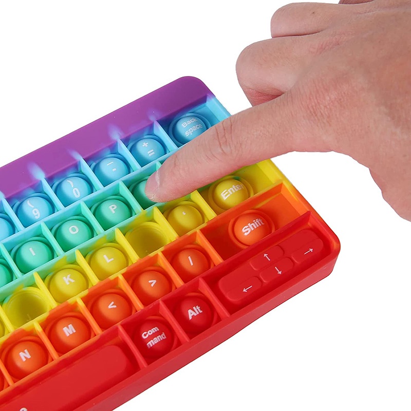 New Keyboard Fidget Toys Multi-color Pop Its With Word for Kid to Antistress Desktop Hight Quality Push Bubble Silicone