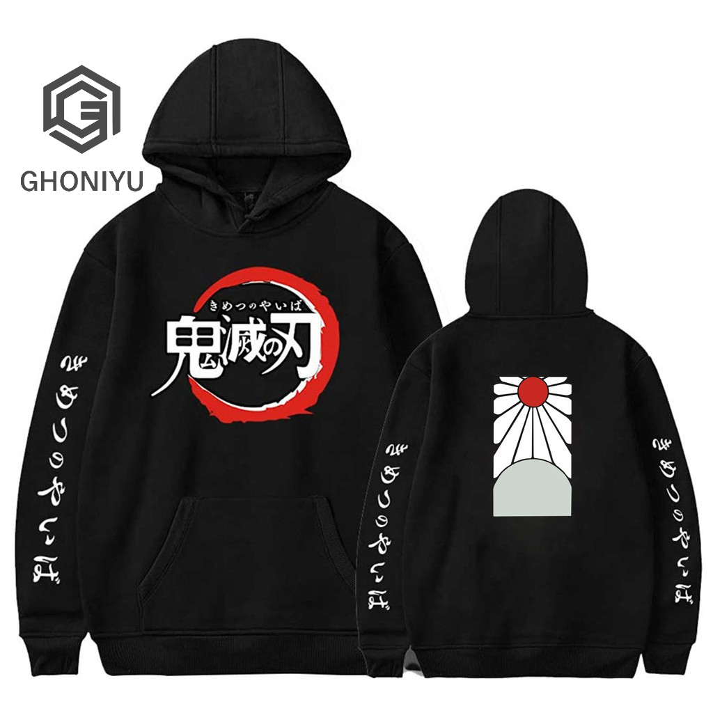 Jaket Jumbo Sweater Anime Kimetsu No Yaiba Demon Slayer Logo Hoodie Premium Jaket Pria Jaket Wanita