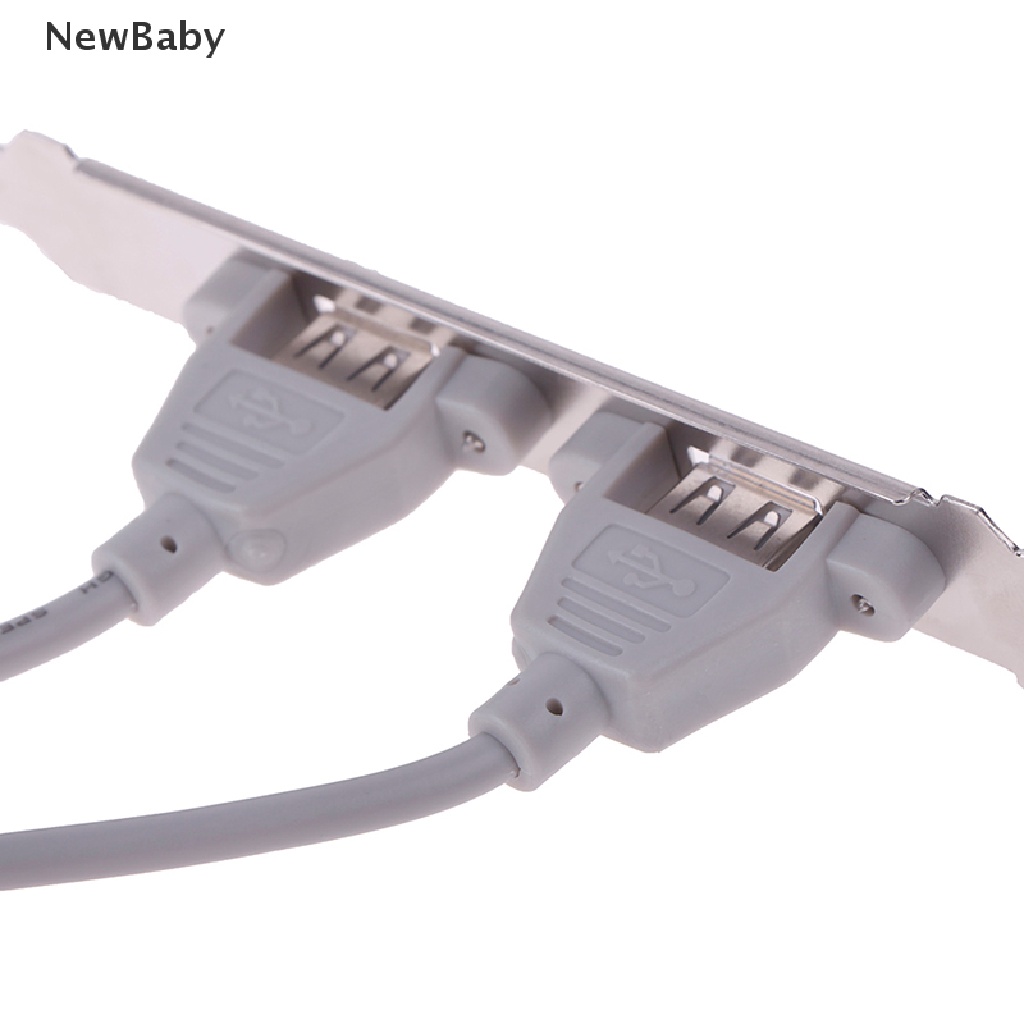 NewBaby 1Pc 2 Port USB2.0 Rear Panel Expansion Bracket to Motherboard USB Header Adapter ID