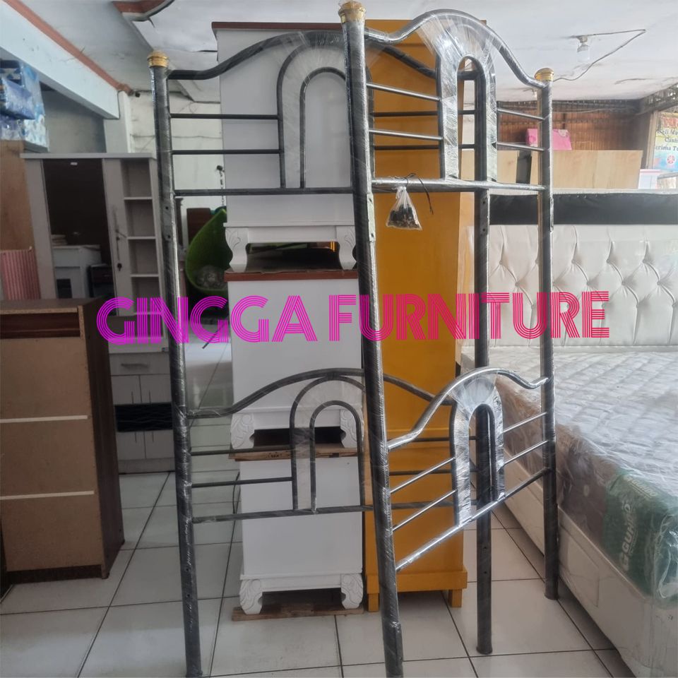 RANJANG TINGKAT MINIMALIS RANJANG SUSUN TINGKAT 90 x 200 BESI TERSEDIA WARNA HITAM DAN PUTIH FREE ON