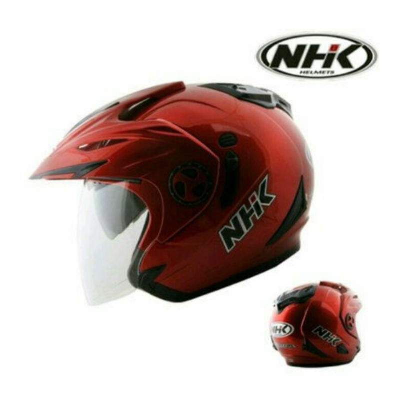 Helm NHK Aviator Doble visor merah