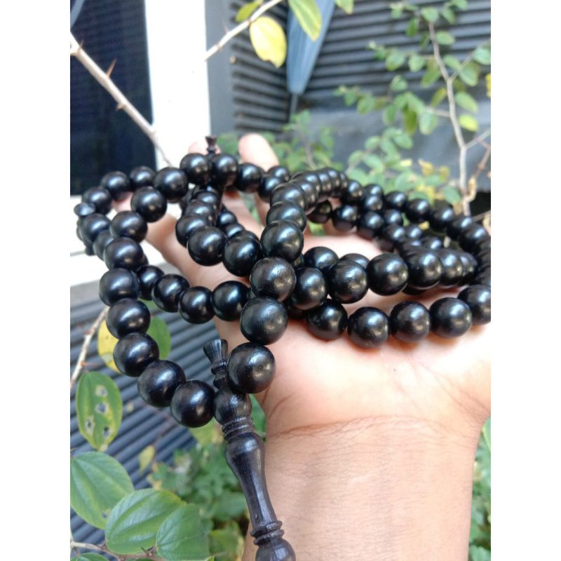 tasbih kelor hitam asli 99 butir/tasbih kelor/tasbih kayu/tasbih 99butir CLW