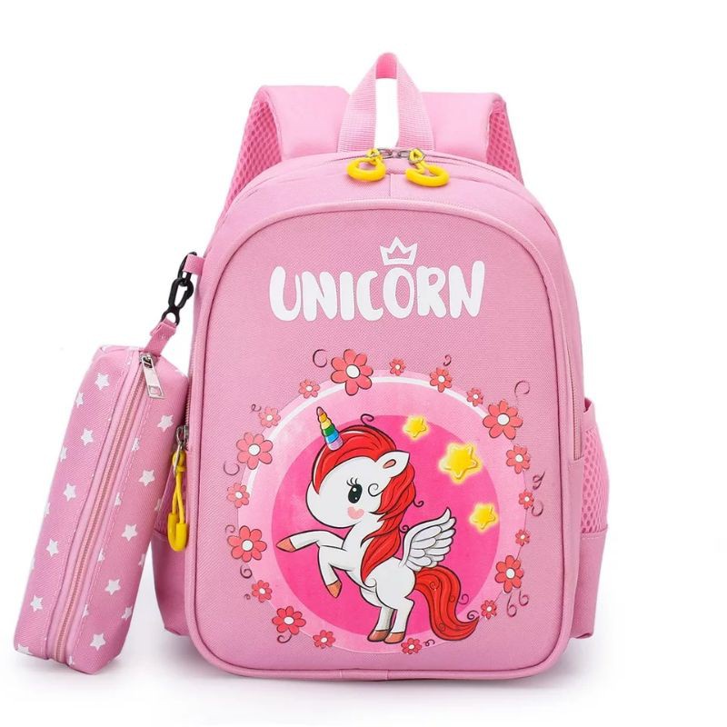 GtTB_tas ransel sekolah anak perempuan karakter unicorn pul STRIP trendy kekinian