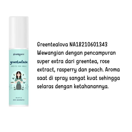 (BPOM) GEAMOORE ADDICTED SERIES Spray 15ml Parfume unisex | Geamoore Parfum Spray 11ml Premium Series-GREENTEALOVA - 5ML