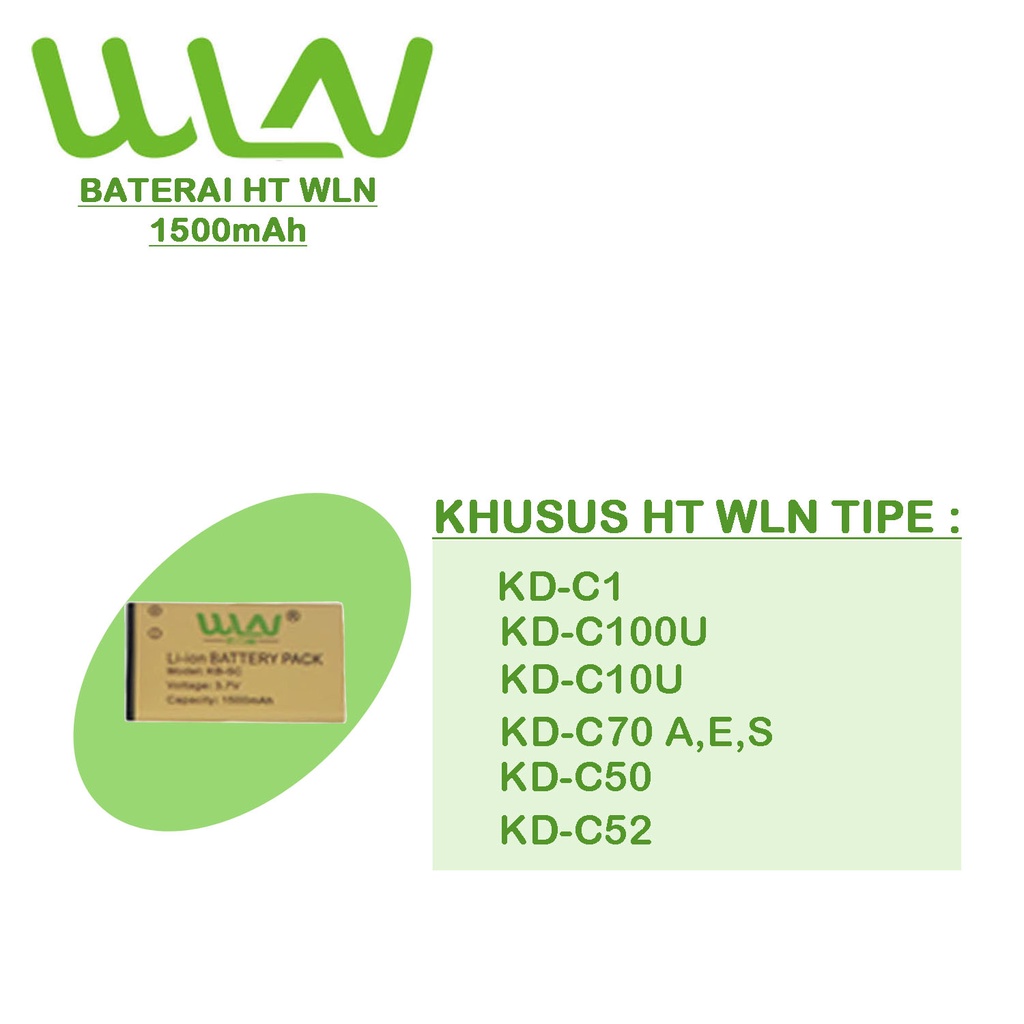 Baterai WLN 1500mAh Walkie Talkie HT Two-Way Radio
