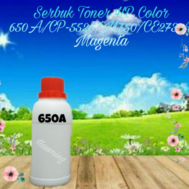 Serbuk Toner HP 650A CP5525 M750 CP5525dn CP5525n CP5525xh M750xh M750n M750dn CE273A Magenta 1x Isi