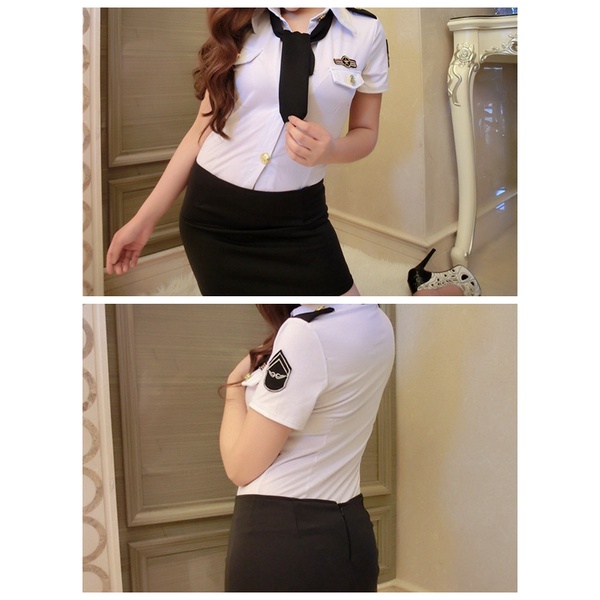 ( COD) Lingerie Wanita Set Rok Mini Seragam Cosplay Pakian Dalam 3A258