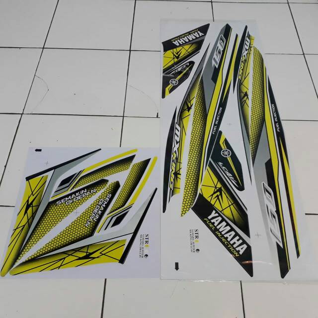 Striping sticker variasi yamaha mx king 150 lc hitam kuning