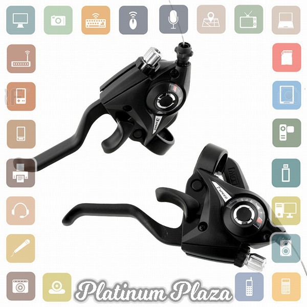 Shimona Speed Shifter Handle Brake Rem Sepeda 7 Speed 2 PCS - Black`EXU827-