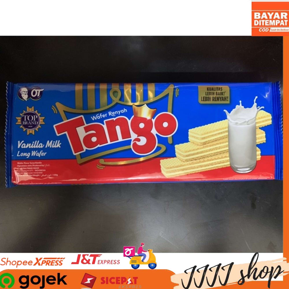 

Wafer Tango Vanilla Milk Biskuit Cemilan Snack Rasa Vanila Susu Kemasan 130gr