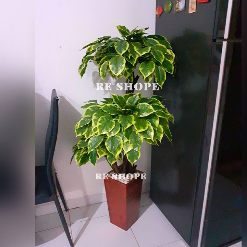 bunga hias bonsai tinggi 120cm/pohon hias artificial/bunga plastik dekorasi pohon plastik