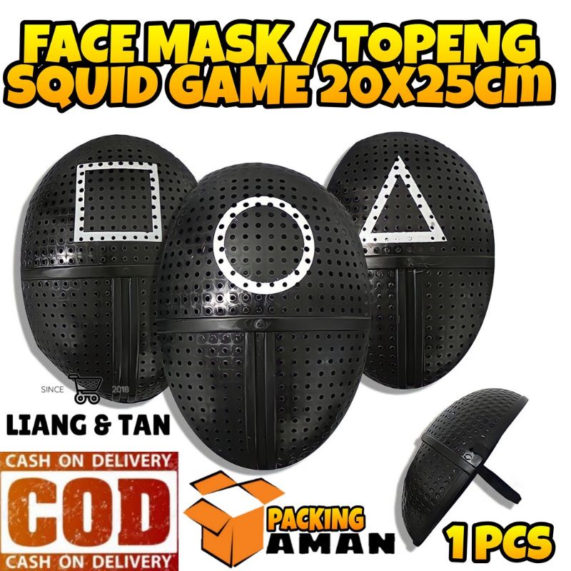 ( BISA COD ) PROMO Topeng Squid Game Kostum 3 Motif Square Triangle Circle Murah SNI / Mainan Anak L