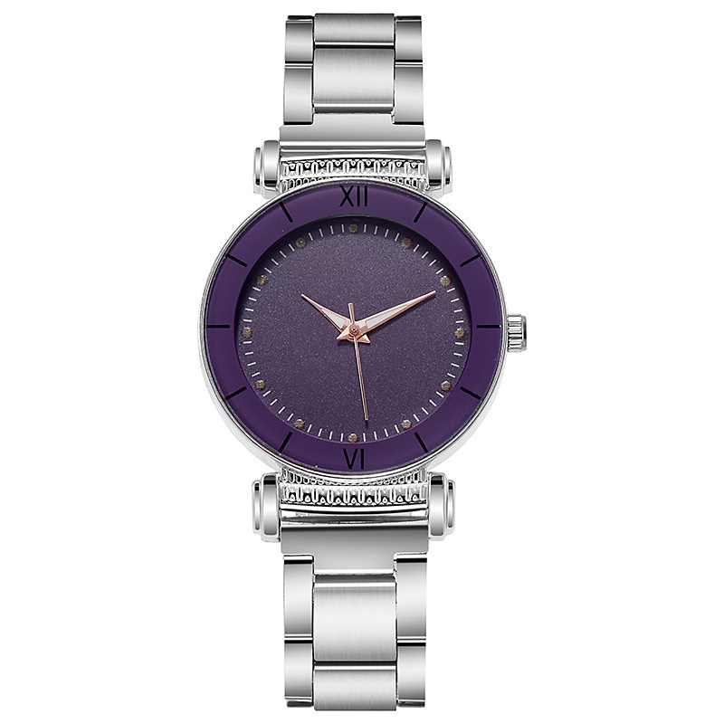 OVERFLOWS.ID AM TANGAN QUARTZ LUMINOUS STRAP STAINLESS STEEL WARNA SILVER CASUAL FASHION  WANITA JAM TANGAN IMPORT MURAH