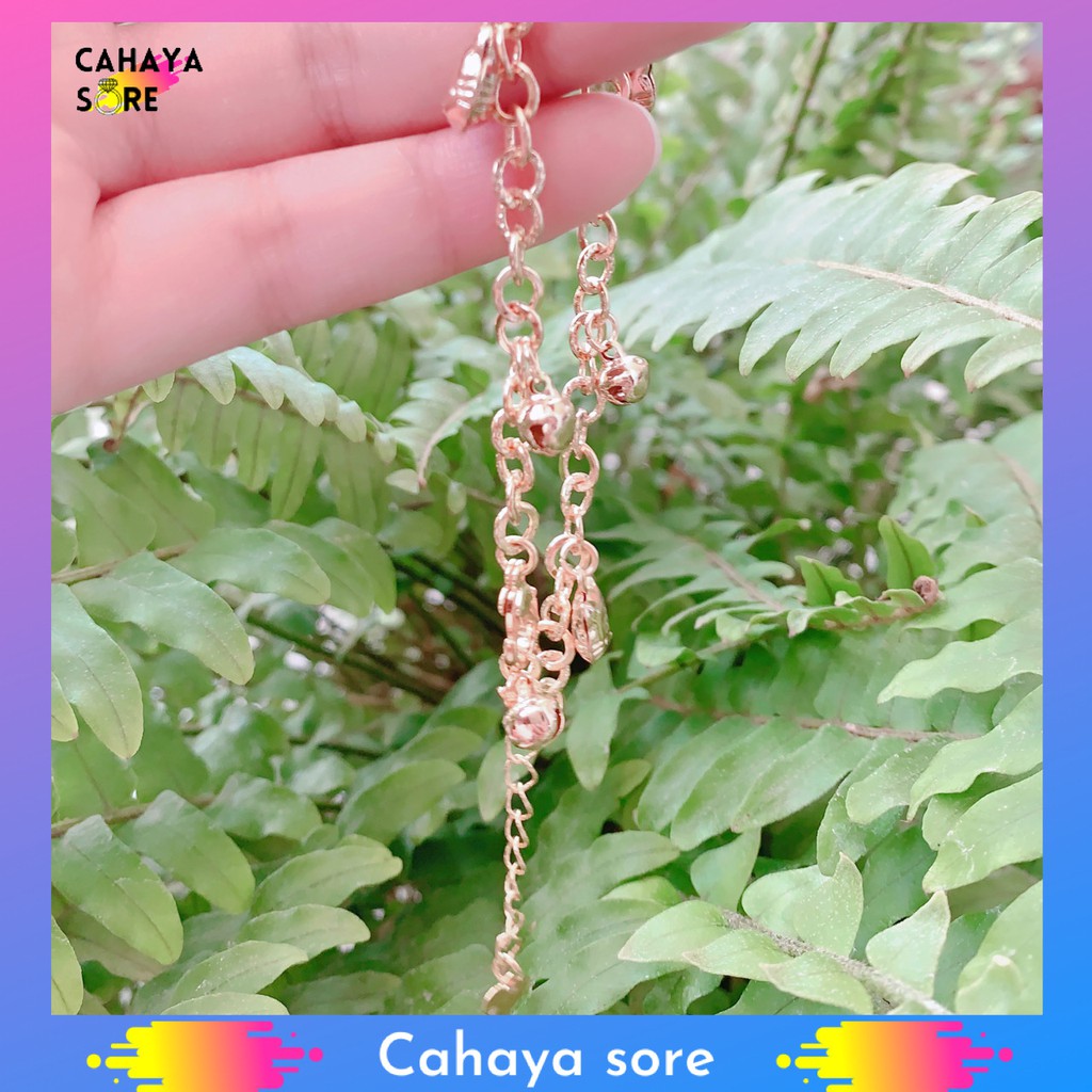 Gelang Xuping Gold Gelang Kaki Dewasa Rantai Love Warna Emas GK01