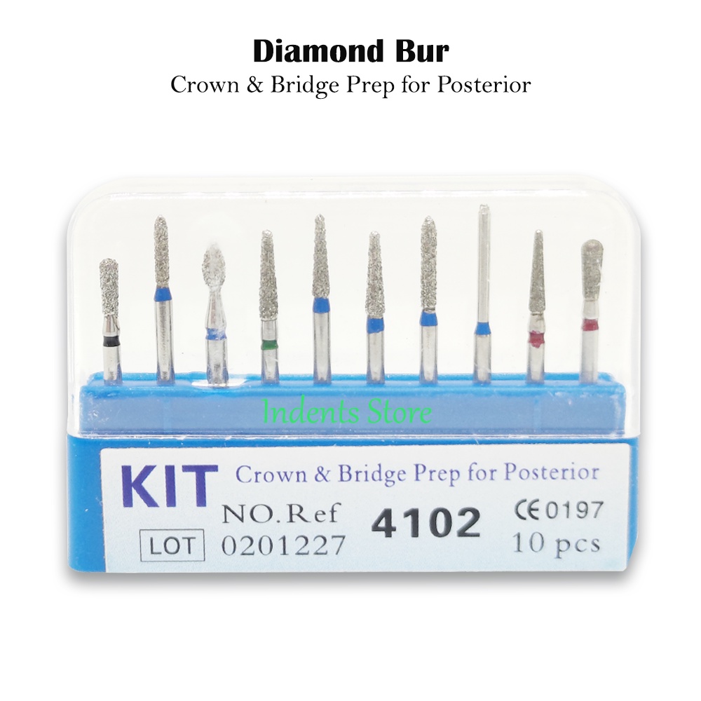 Dental Diamond Bur Preparasi Crown Bridge Posterior